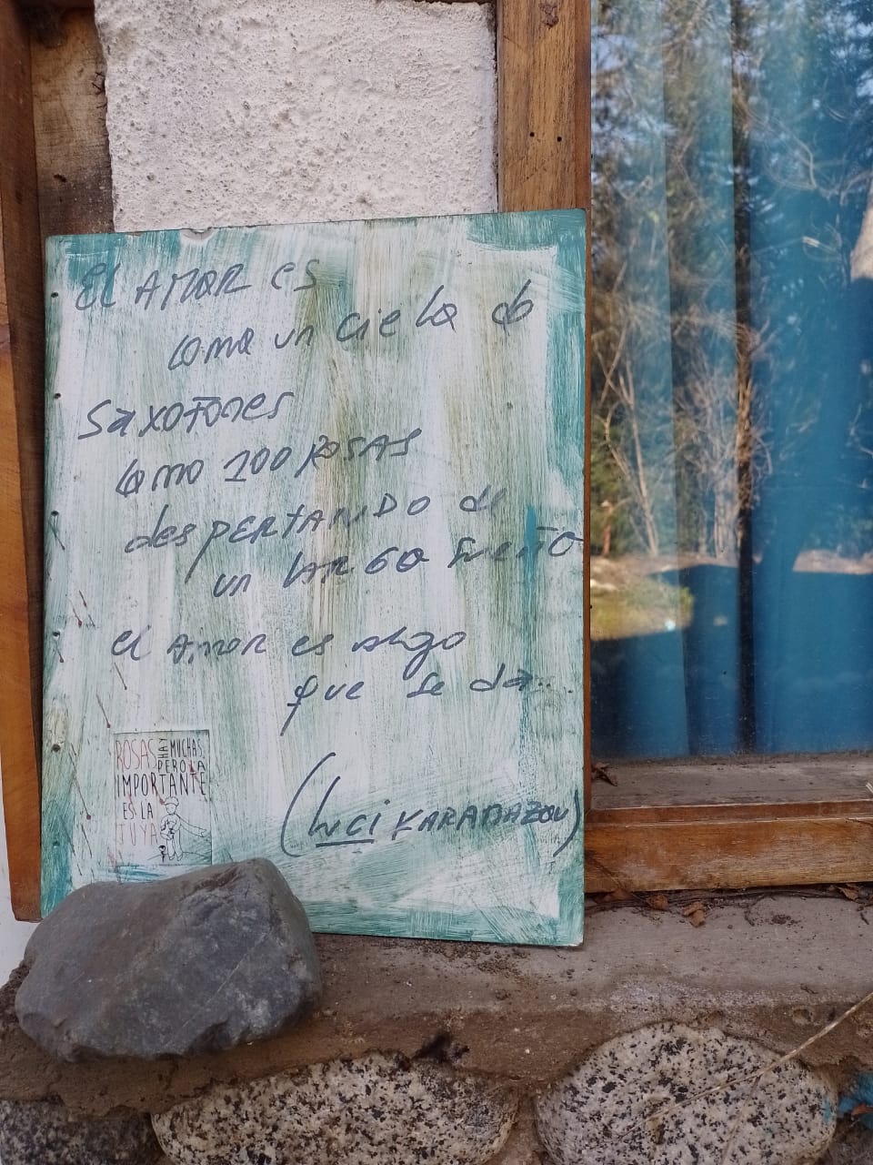 Nota manuscrita poética